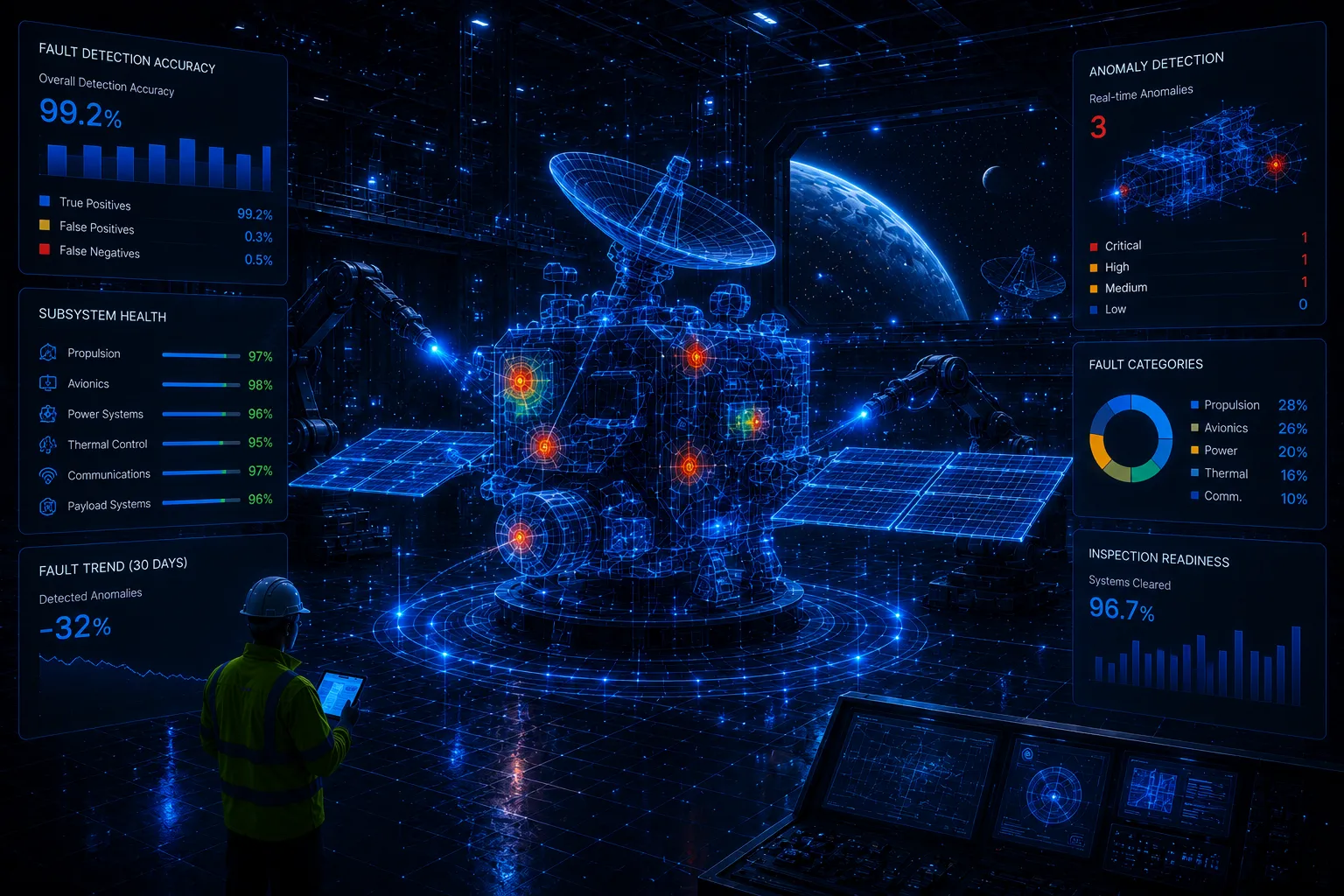 Spacecraft fault detection — AI aerospace fault detection accuracy