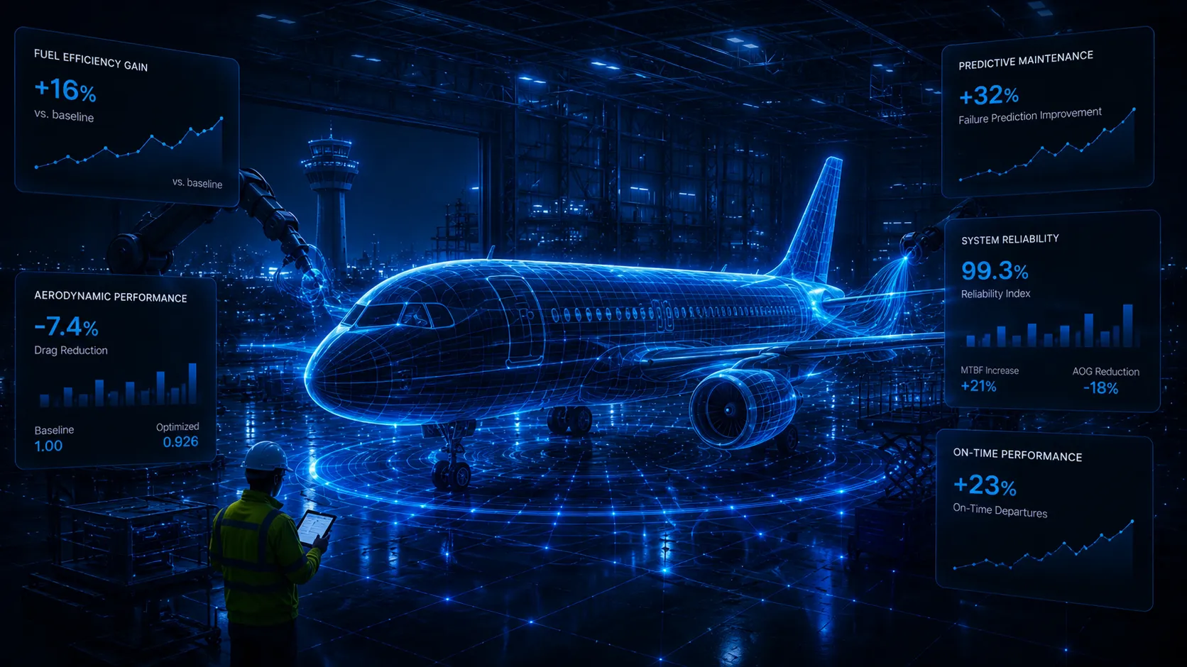 Neodustria aviation AI — digital twin aircraft and fleet intelligence environment