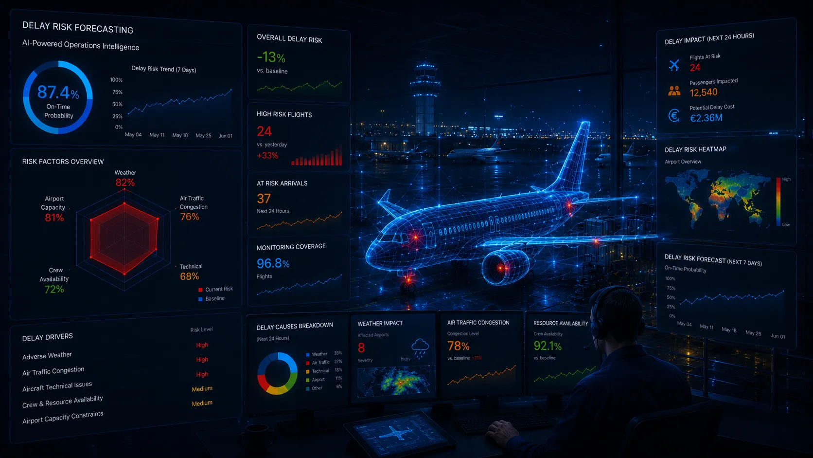 Delay risk forecasting — failure prediction and operations disruption prevention
