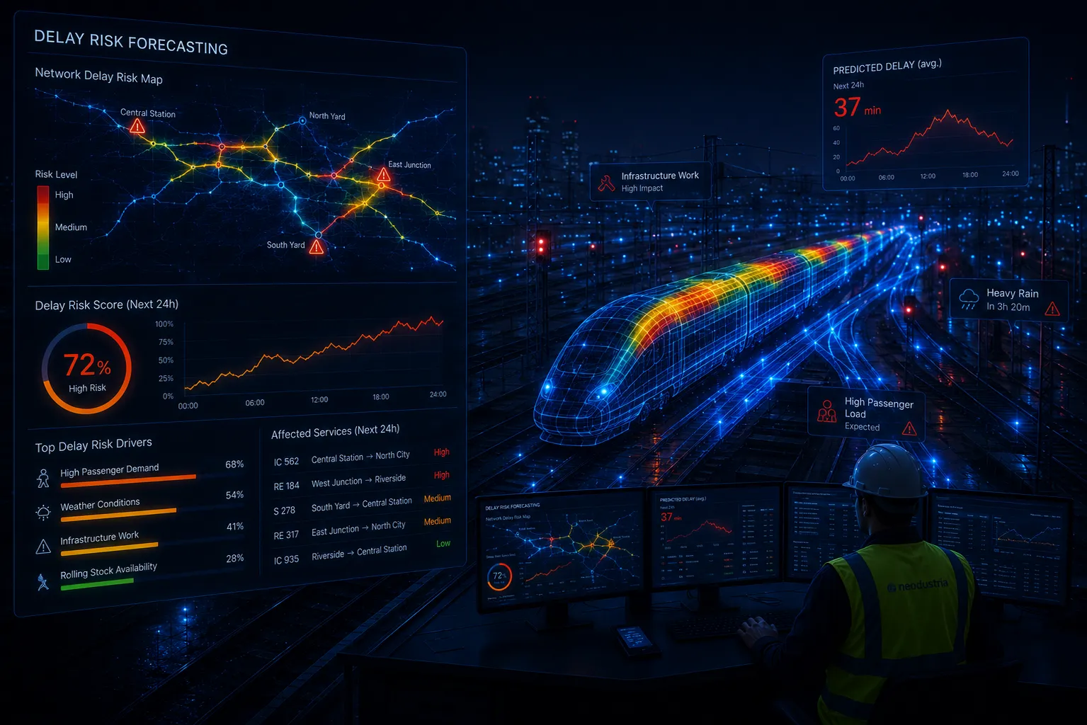 Delay risk forecasting — failure prediction and network disruption prevention