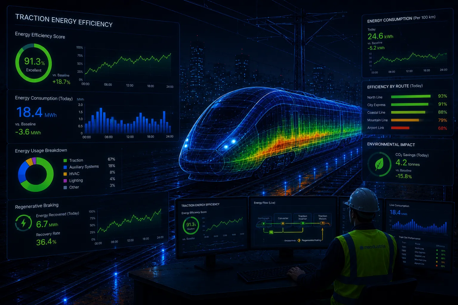Traction energy efficiency — driving profile and fleet energy optimisation