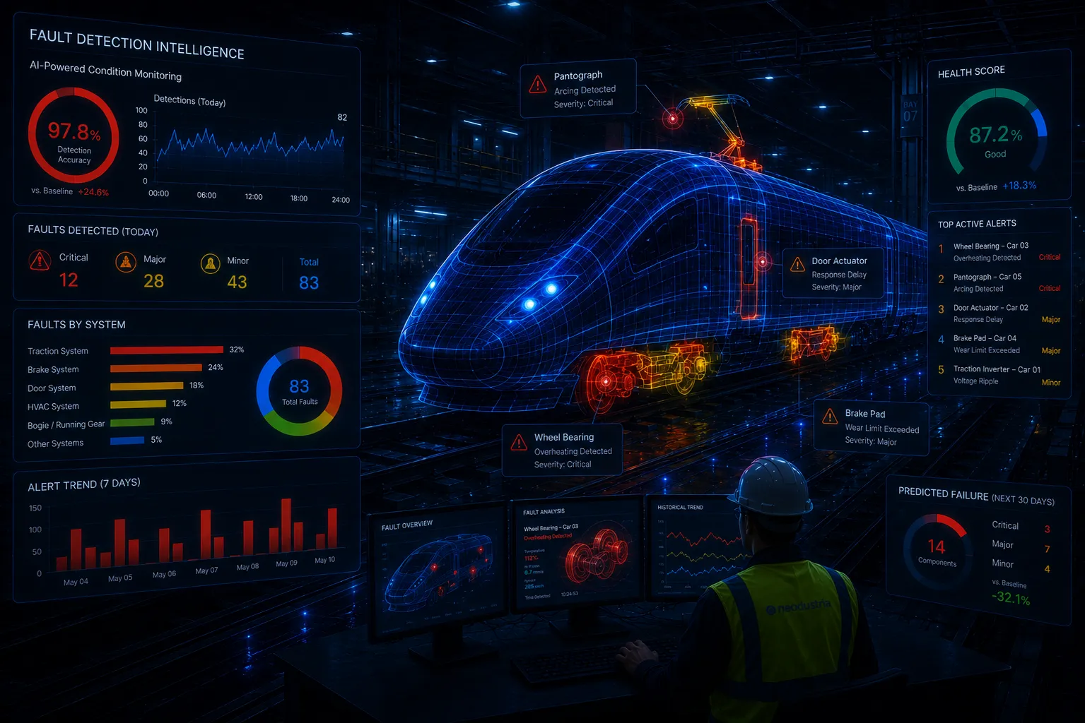 Fault detection intelligence — AI rail and component fault detection accuracy