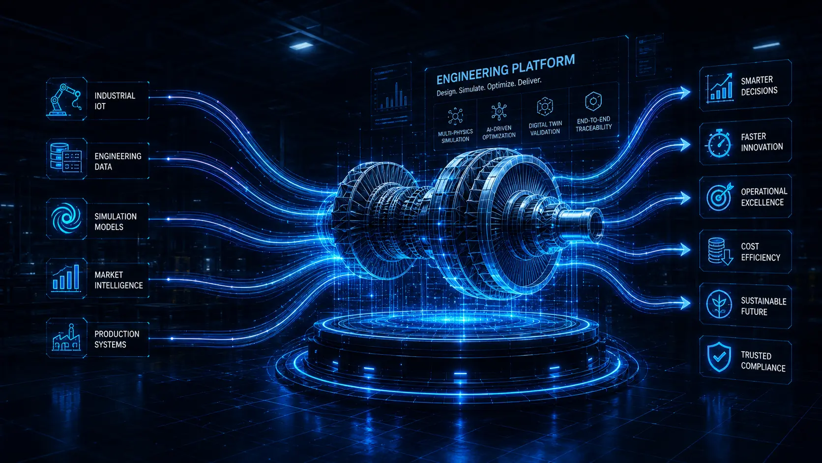 Engineering platform digital twin — AI-powered simulation interface