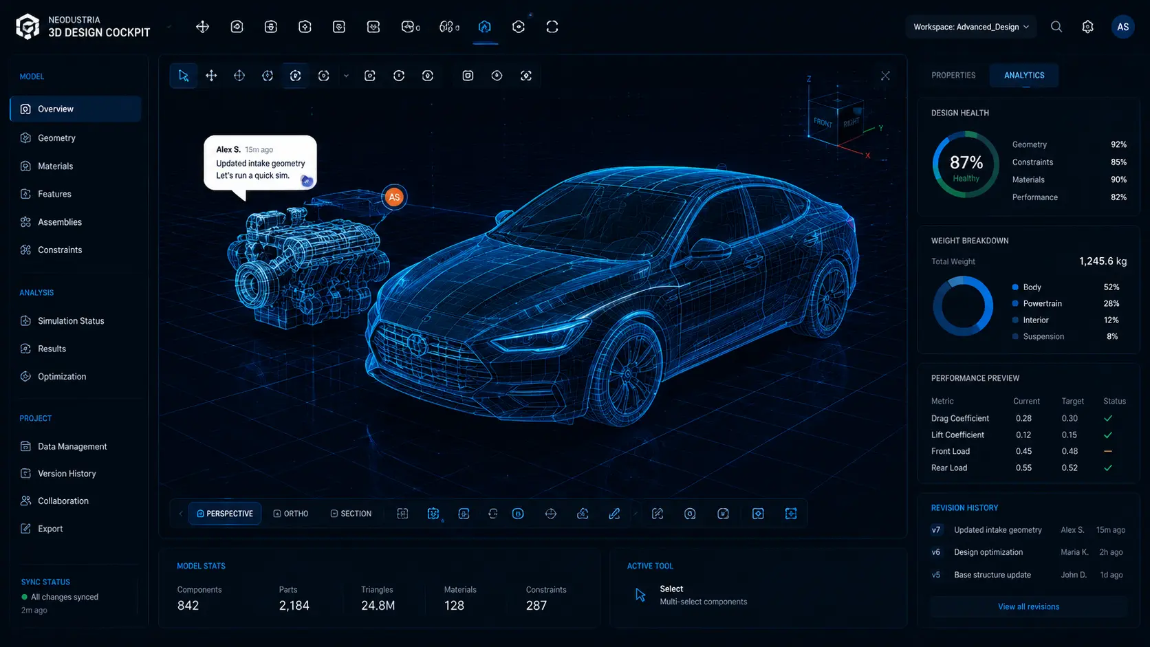 Design Cockpit — 3D parametric AI interface