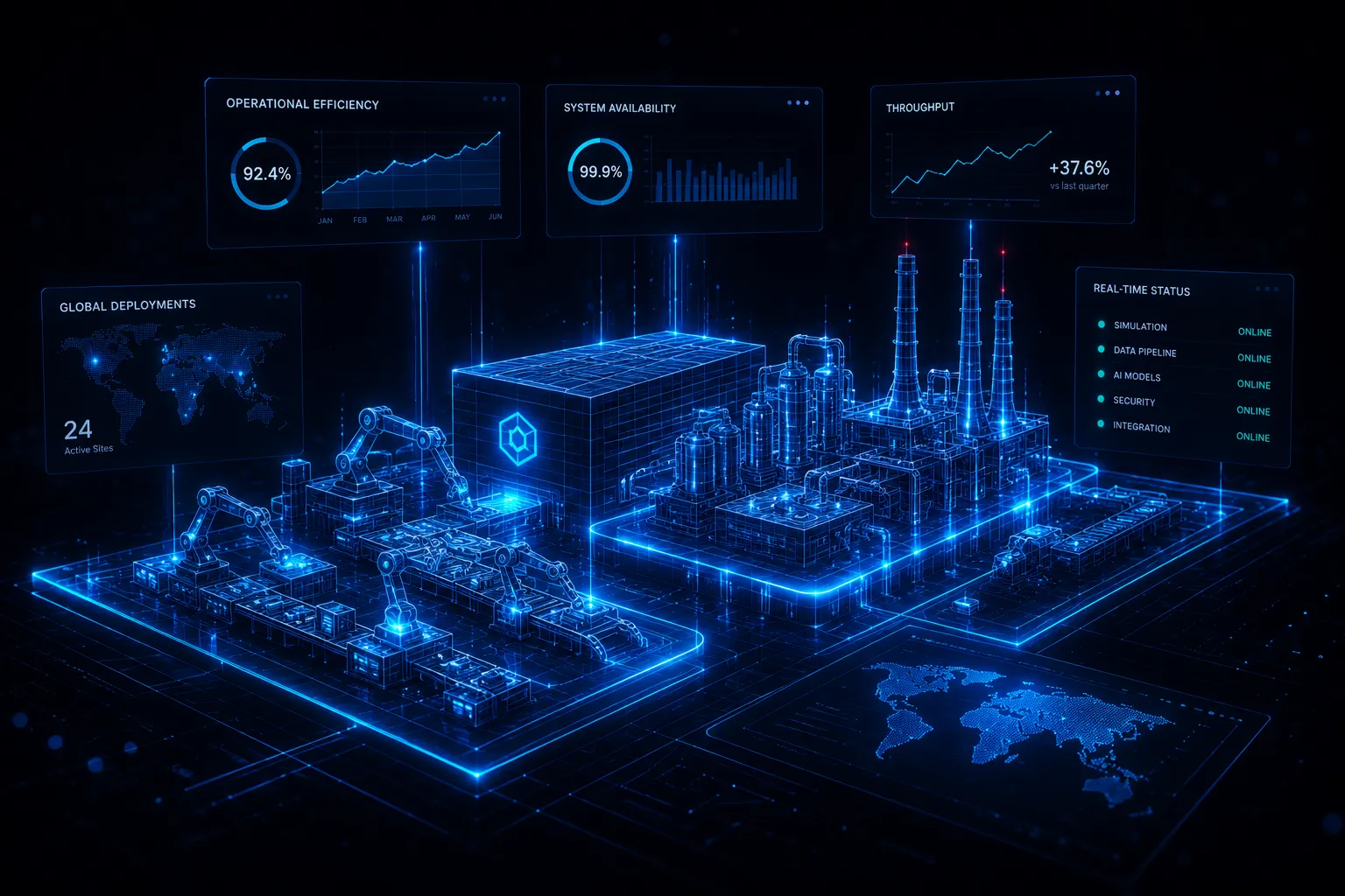 Industrial AI command center — mission control engineering intelligence